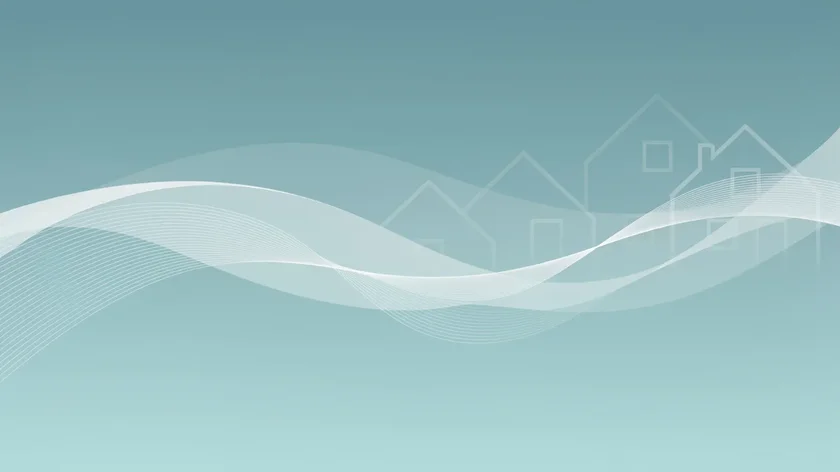 Arriere-plan abstrait bleu avec vagues et formes geometriques